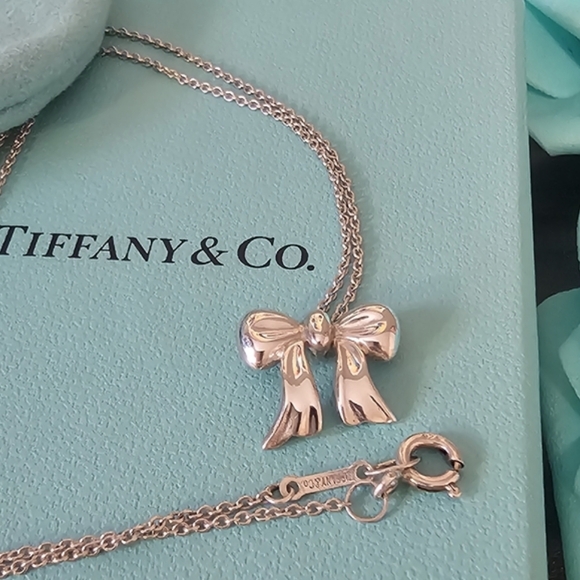 Tiffany & Co. Jewelry - ⭐Host Pic⭐️Tiffany & Co. Ribbon Bow Vintage Pendant Sterling Silver 925 Necklace